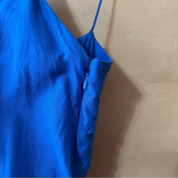 Alice + Olivia | Webber Cowl Neck Mini Dress Belted Godet Dress Blue Size 6 - Picture 12 of 16